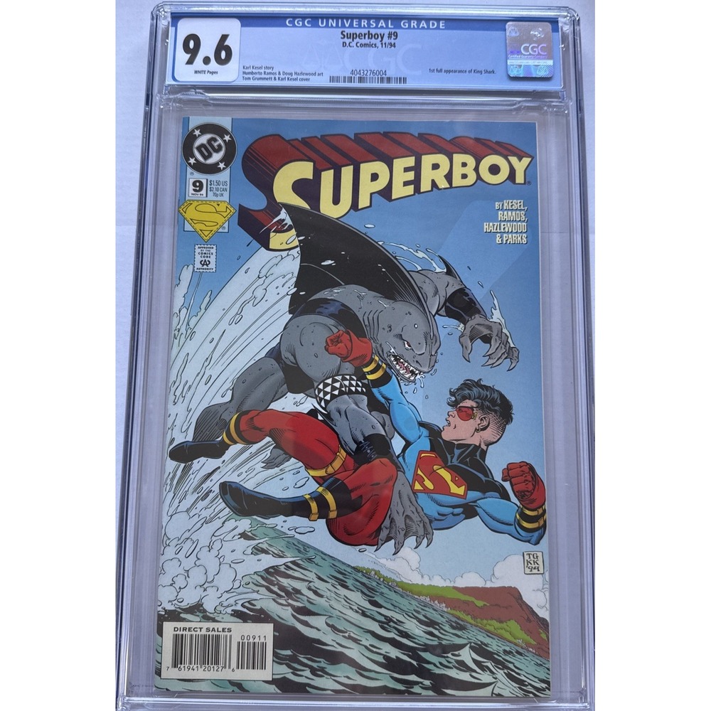 Superboy #9 CBCS 9.6 Newsstand (Nov 1994, DC) 1st Full Appearance of King Shark.